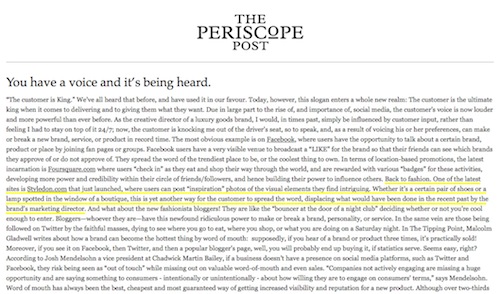 Periscope Post Periscope Post